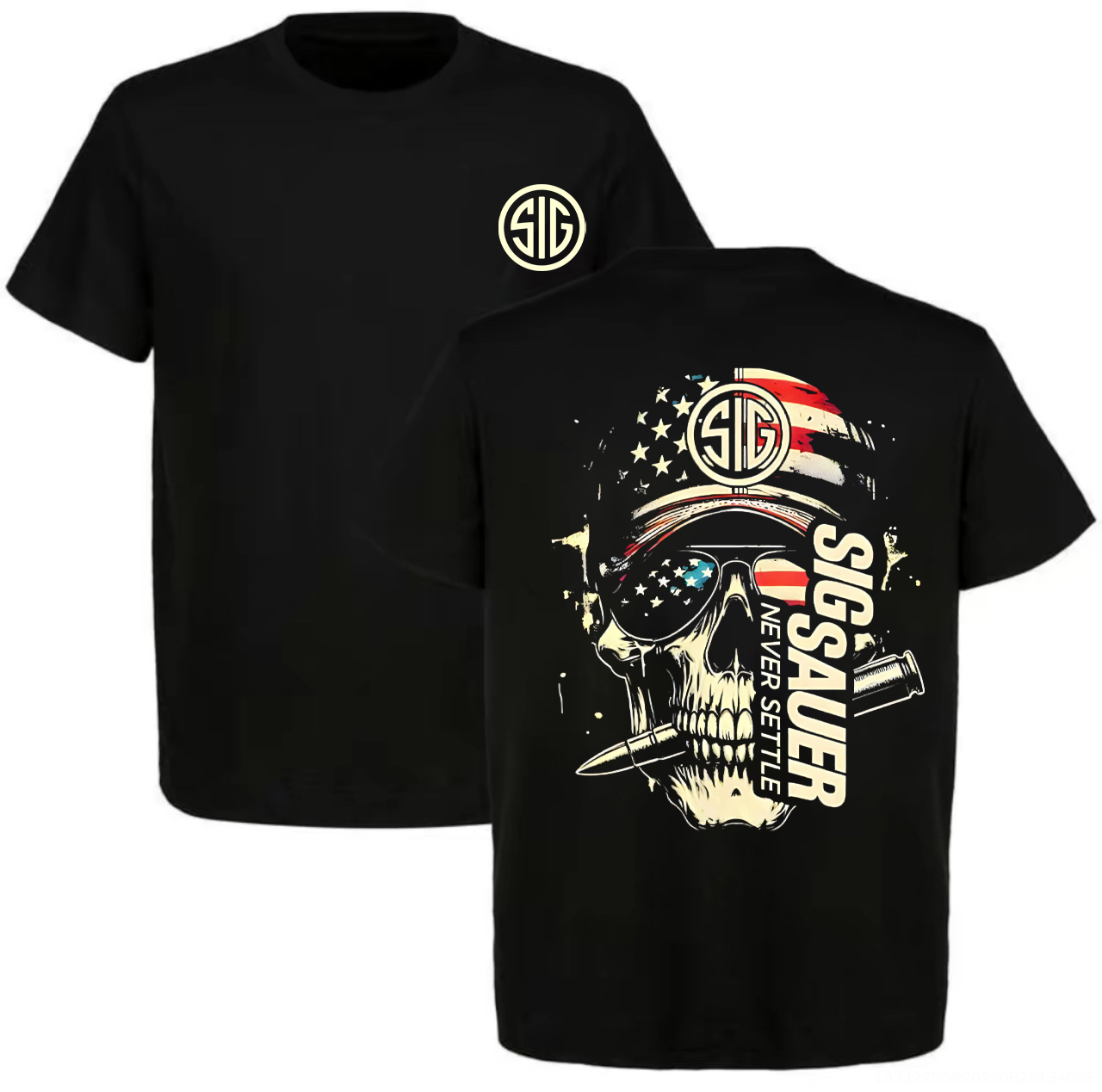 Sig Sauer Skull Flag Printed Men's T-Shirt