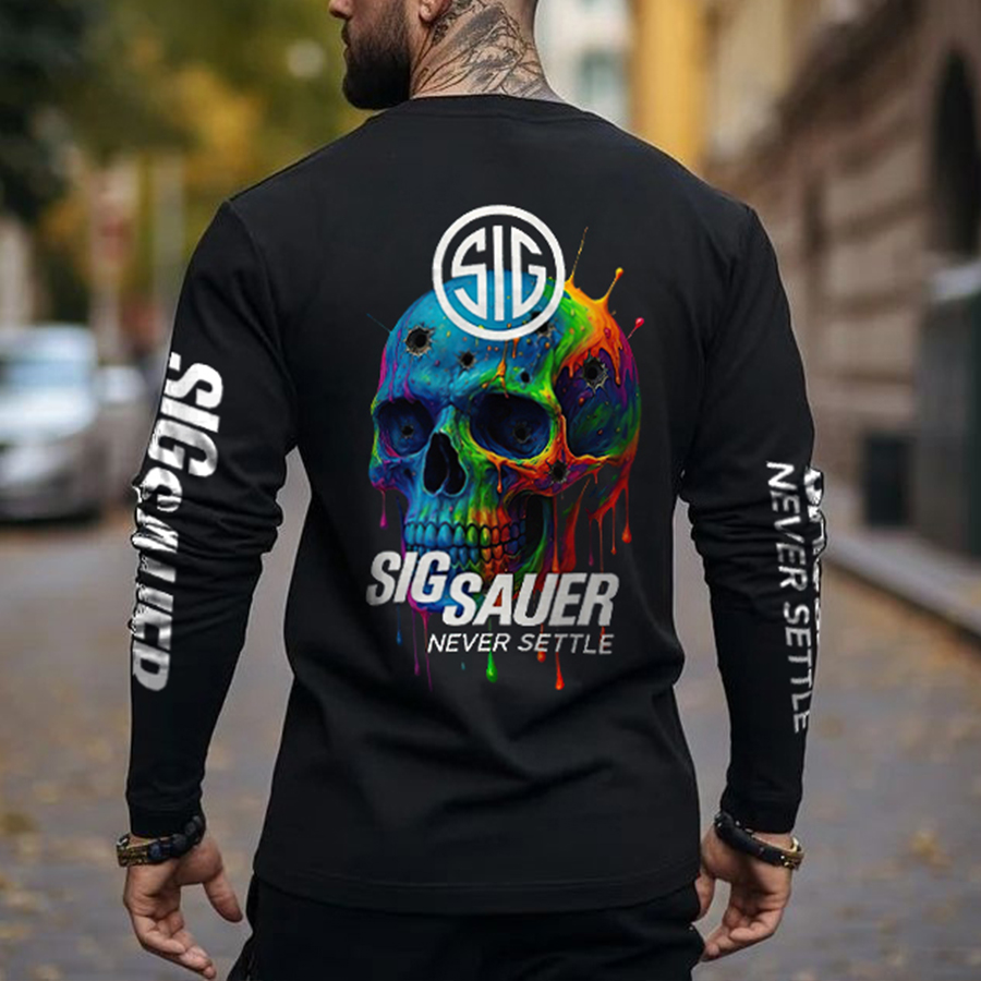 Sig Sauer Never Settle Printed Long Sleeve Men's T-shirt