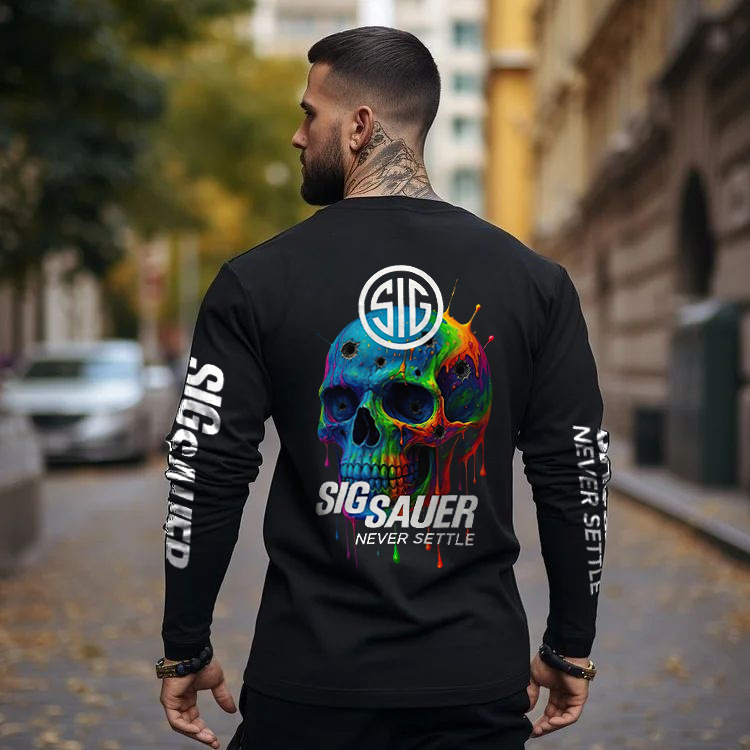 Sig Sauer Never Settle Printed Long Sleeve Men's T-shirt