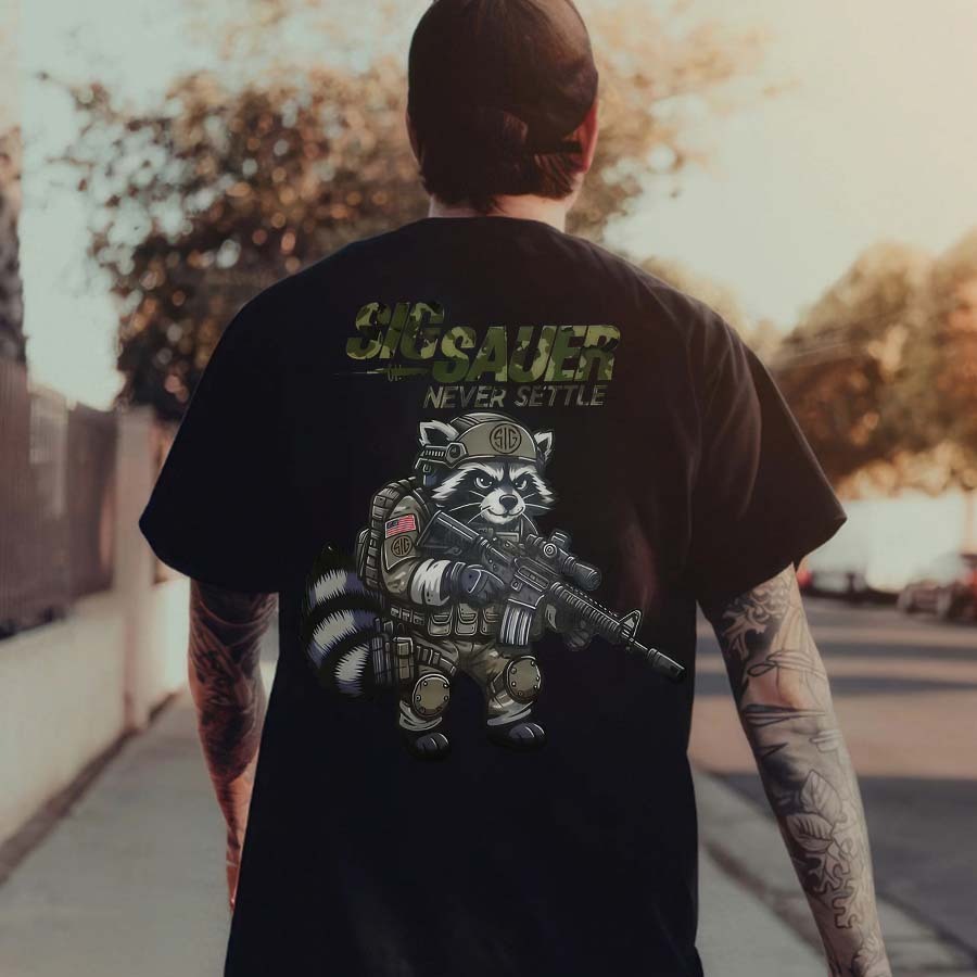 Sig Sauer - Never Settle Printed Men's T-shirt