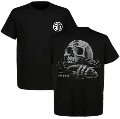 I'm Fine Sig Sauer Skull Printed Men's T-Shirt
