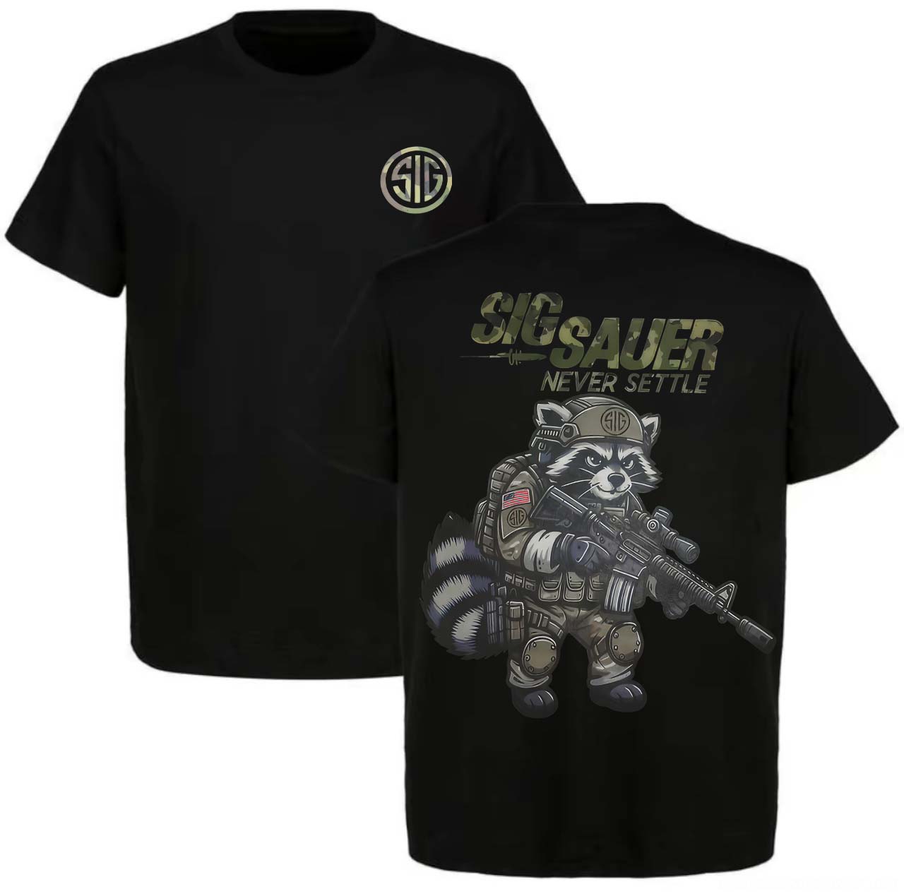 Sig Sauer - Never Settle Printed Men's T-shirt