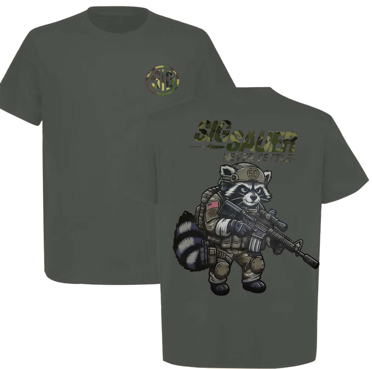Sig Sauer - Never Settle Printed Men's T-shirt