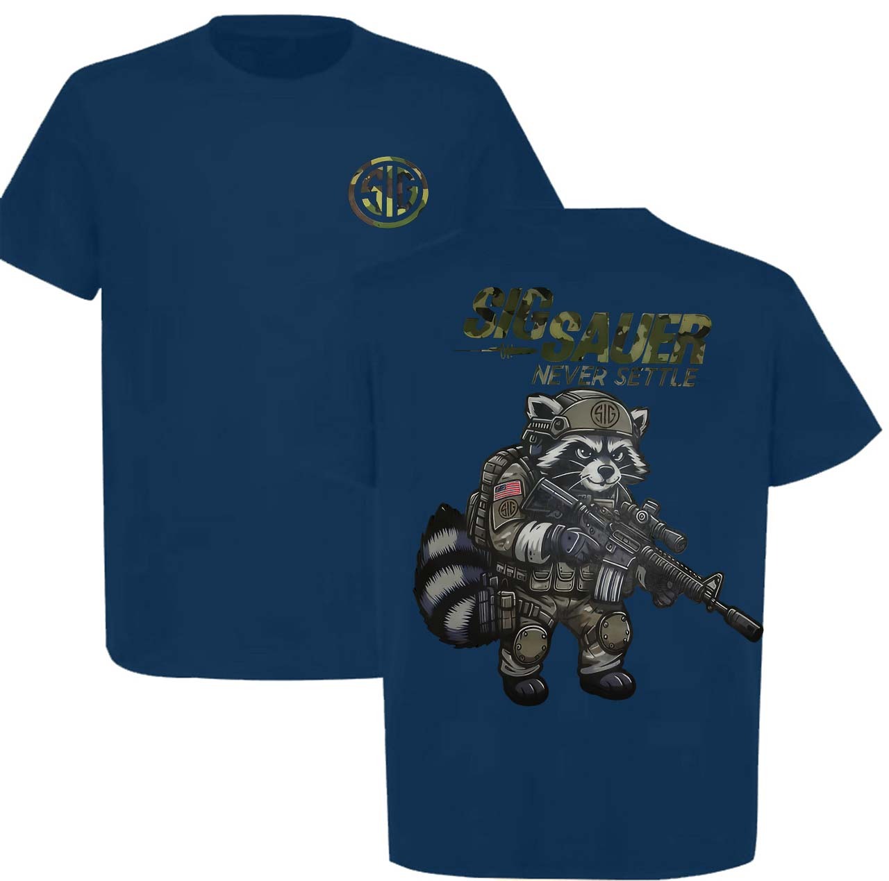 Sig Sauer - Never Settle Printed Men's T-shirt