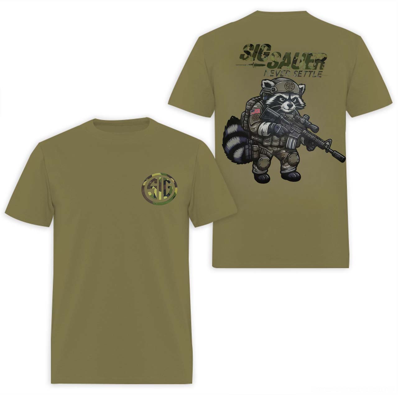 Sig Sauer - Never Settle Printed Men's T-shirt