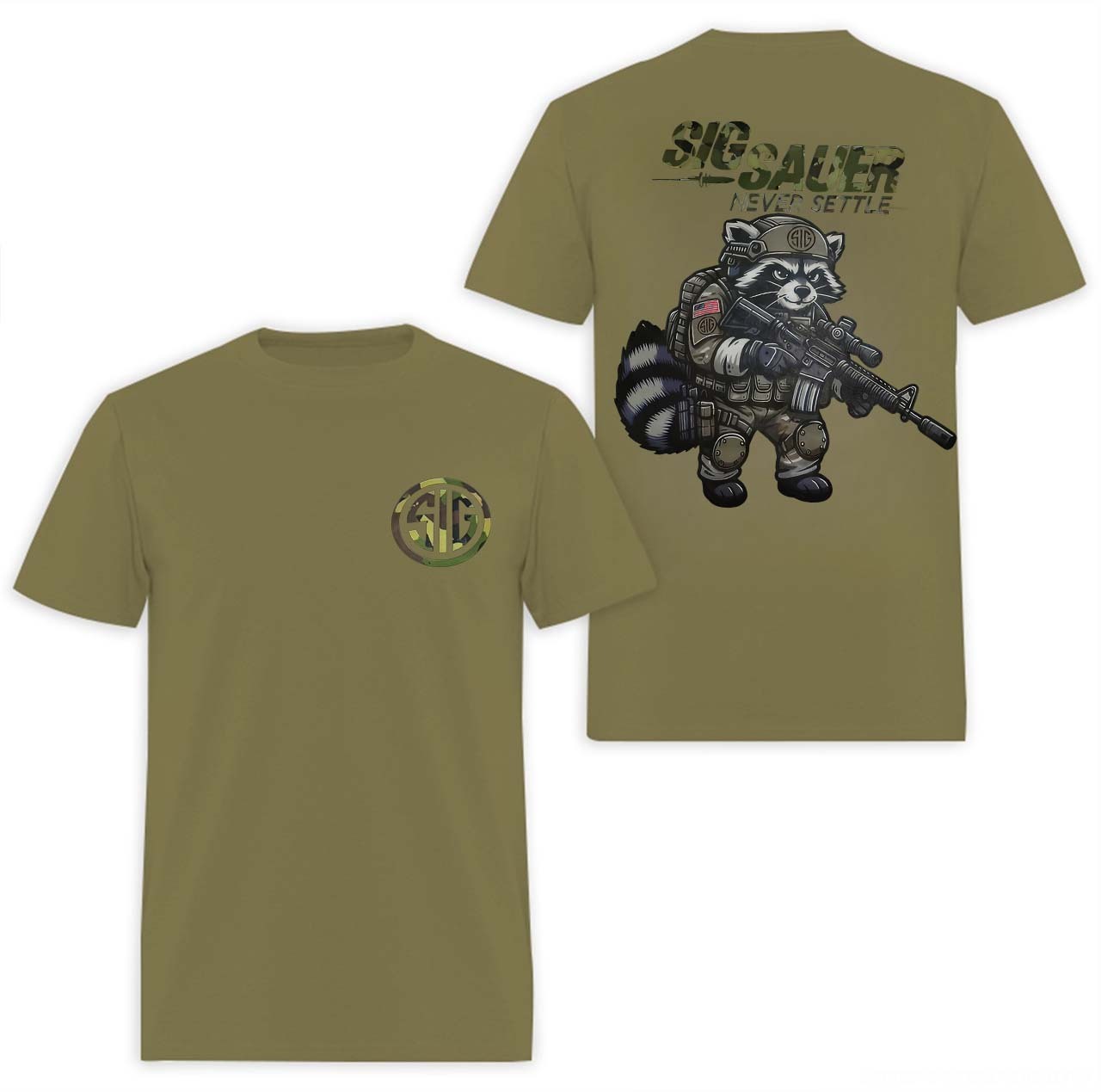 Sig Sauer - Never Settle Printed Men's T-shirt