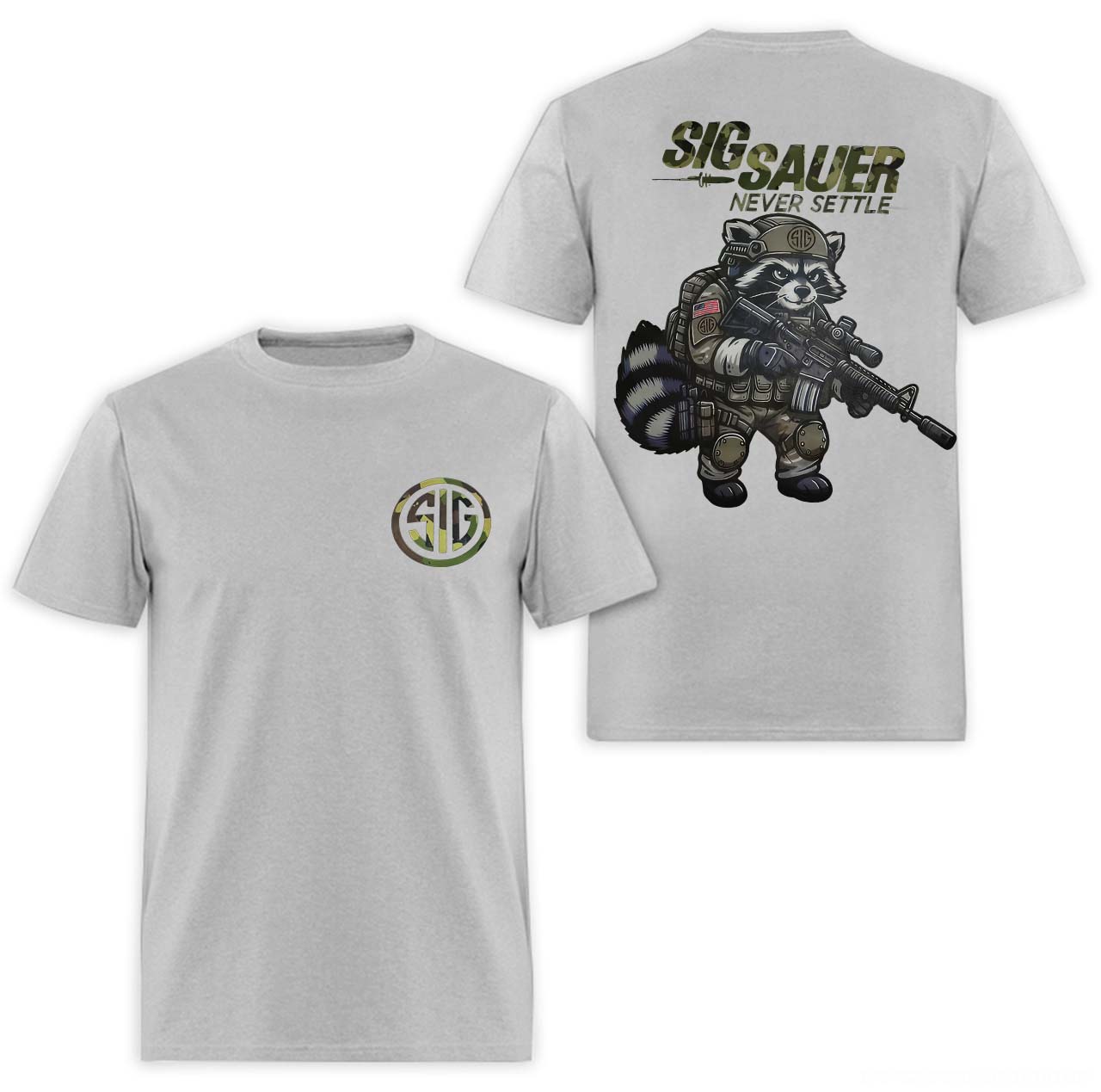 Sig Sauer - Never Settle Printed Men's T-shirt