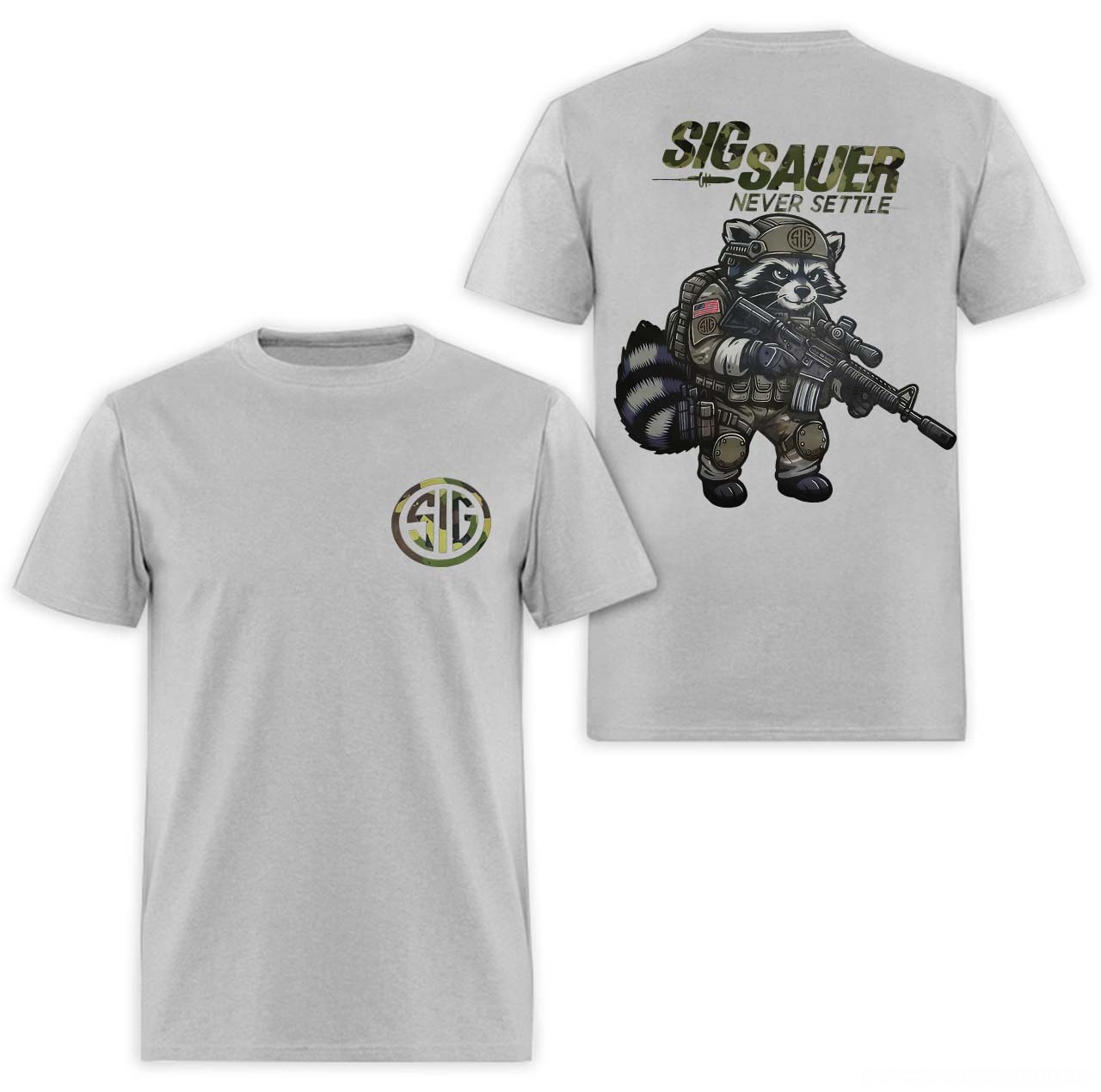 Sig Sauer - Never Settle Printed Men's T-shirt