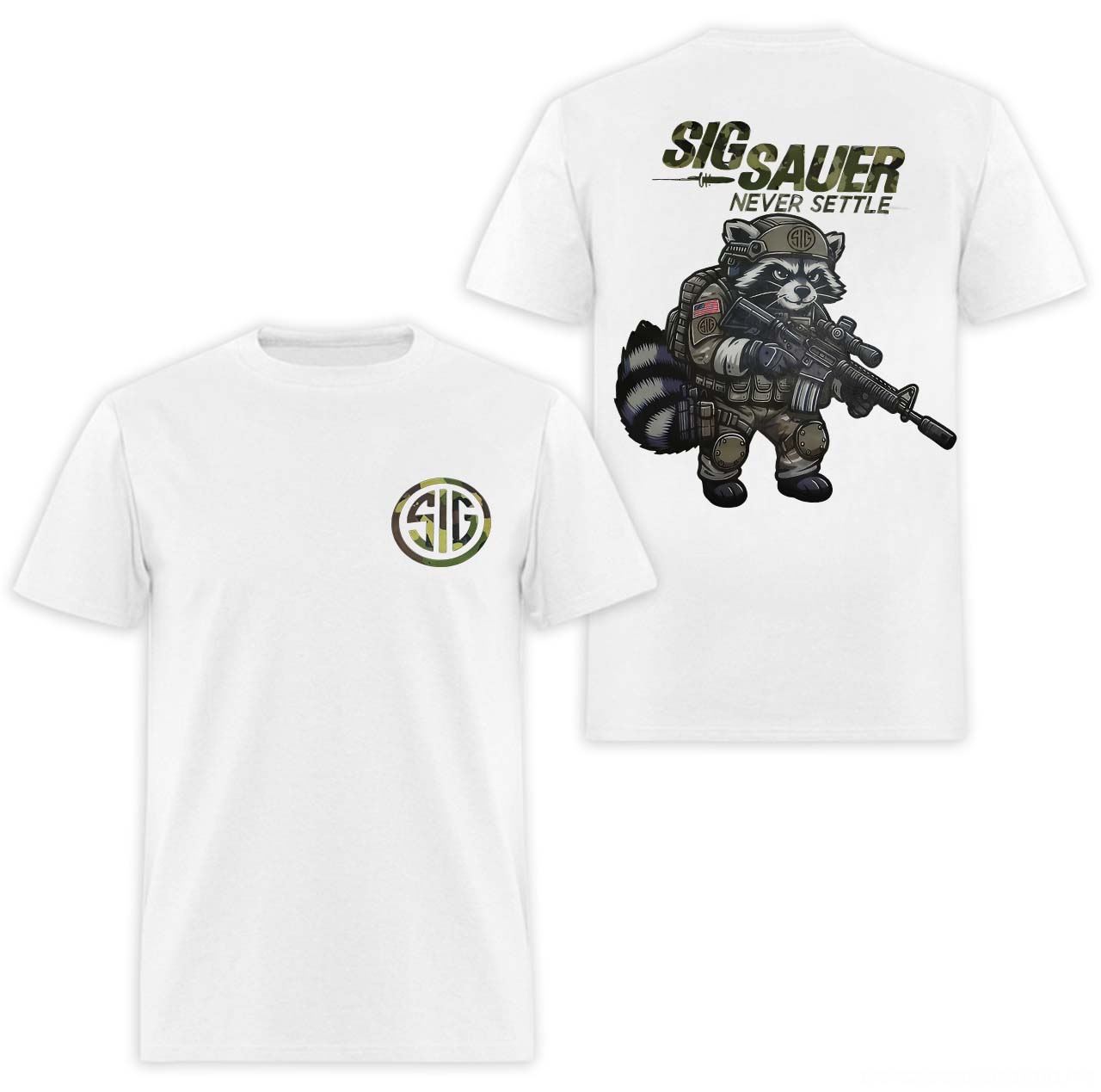 Sig Sauer - Never Settle Printed Men's T-shirt