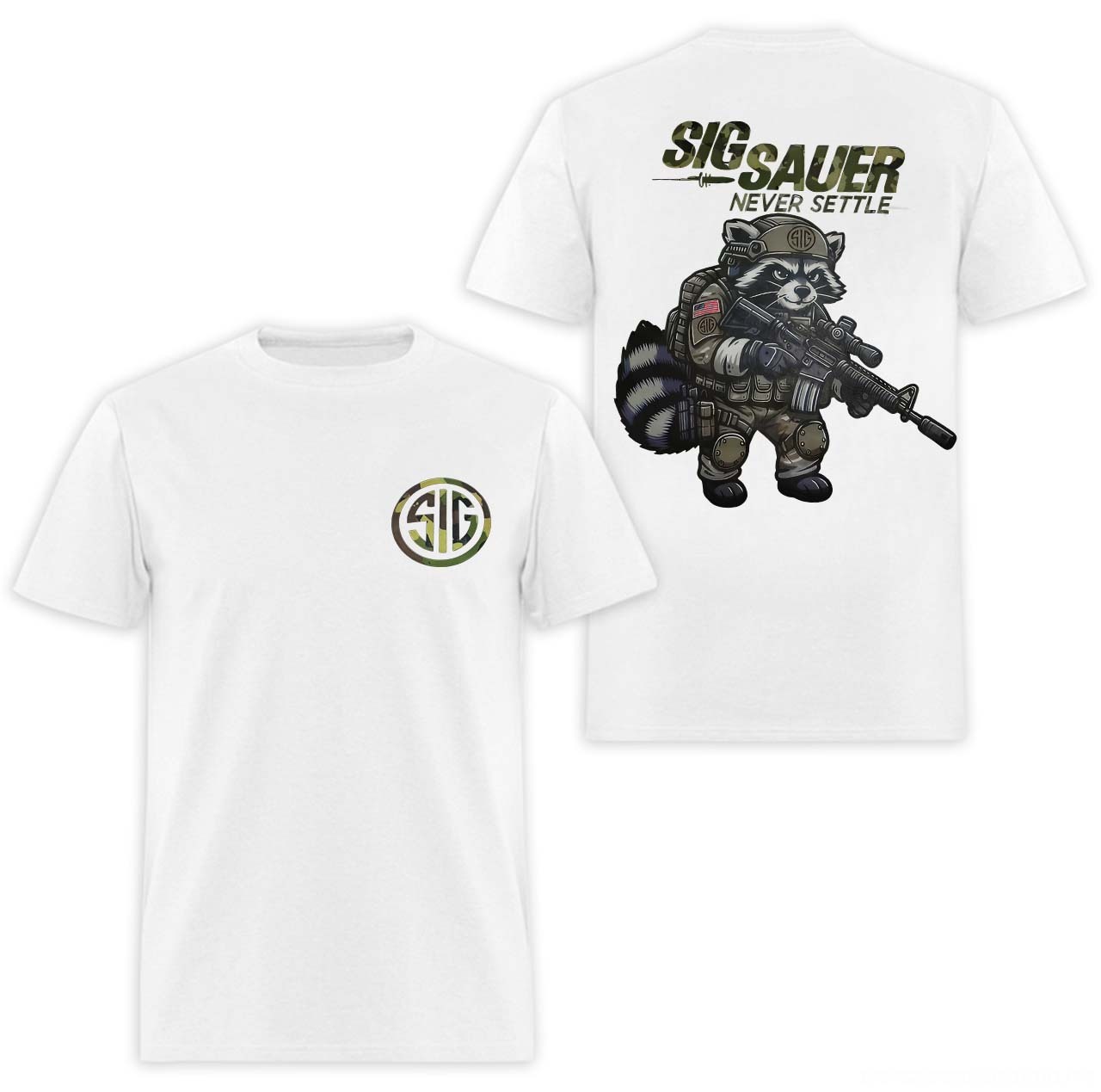 Sig Sauer - Never Settle Printed Men's T-shirt
