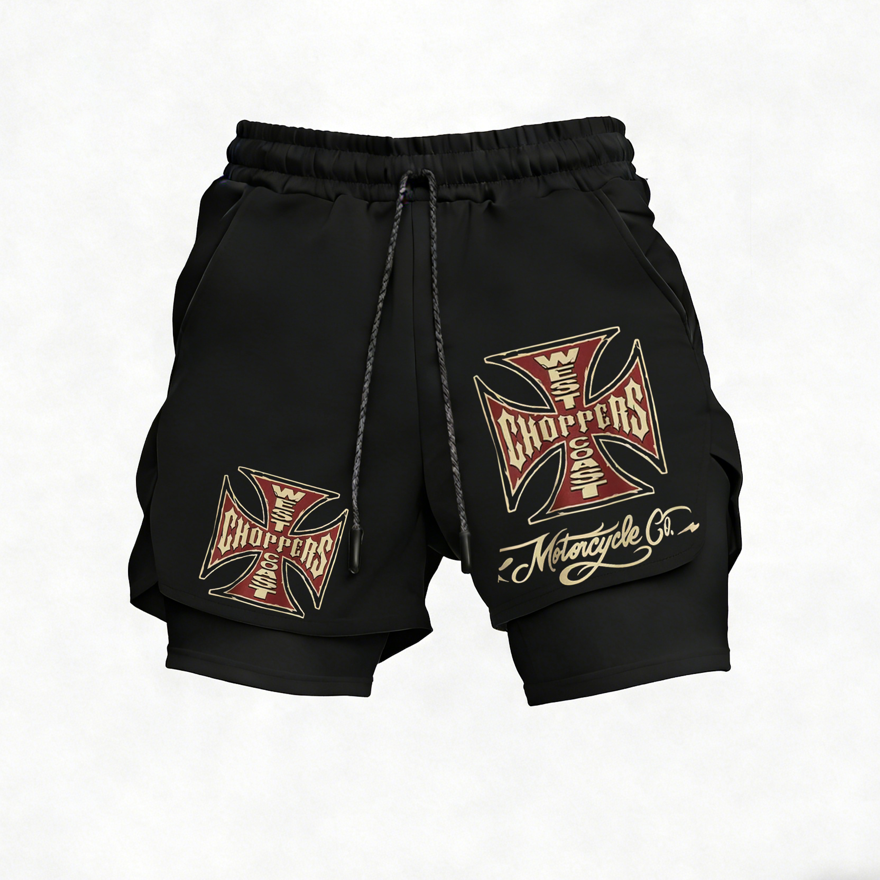 West Coast Choppers Print Men's All-In-One Fitness Shorts