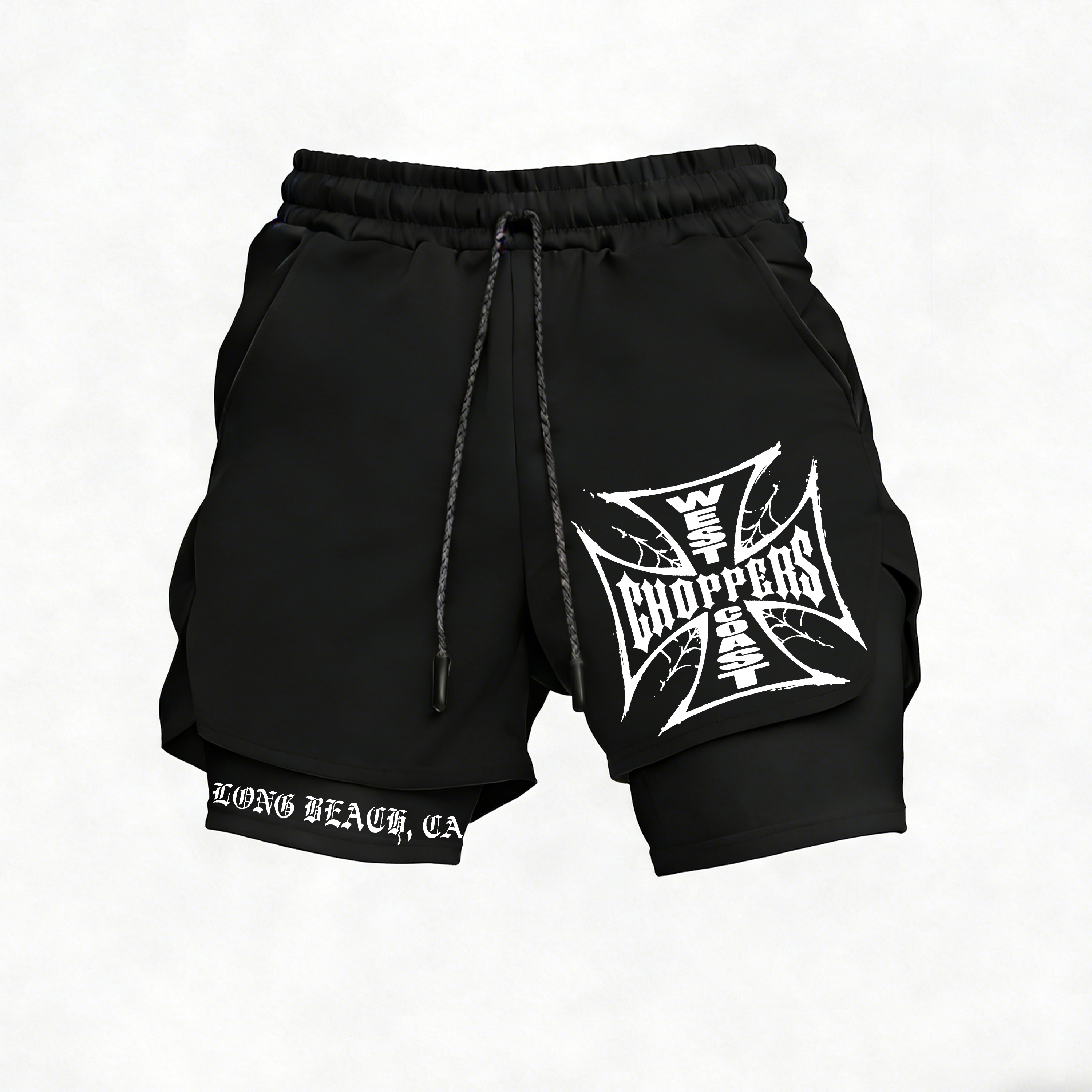 West Coast Choppers Long Beach, CA Print Men's All-In-One Fitness Shorts