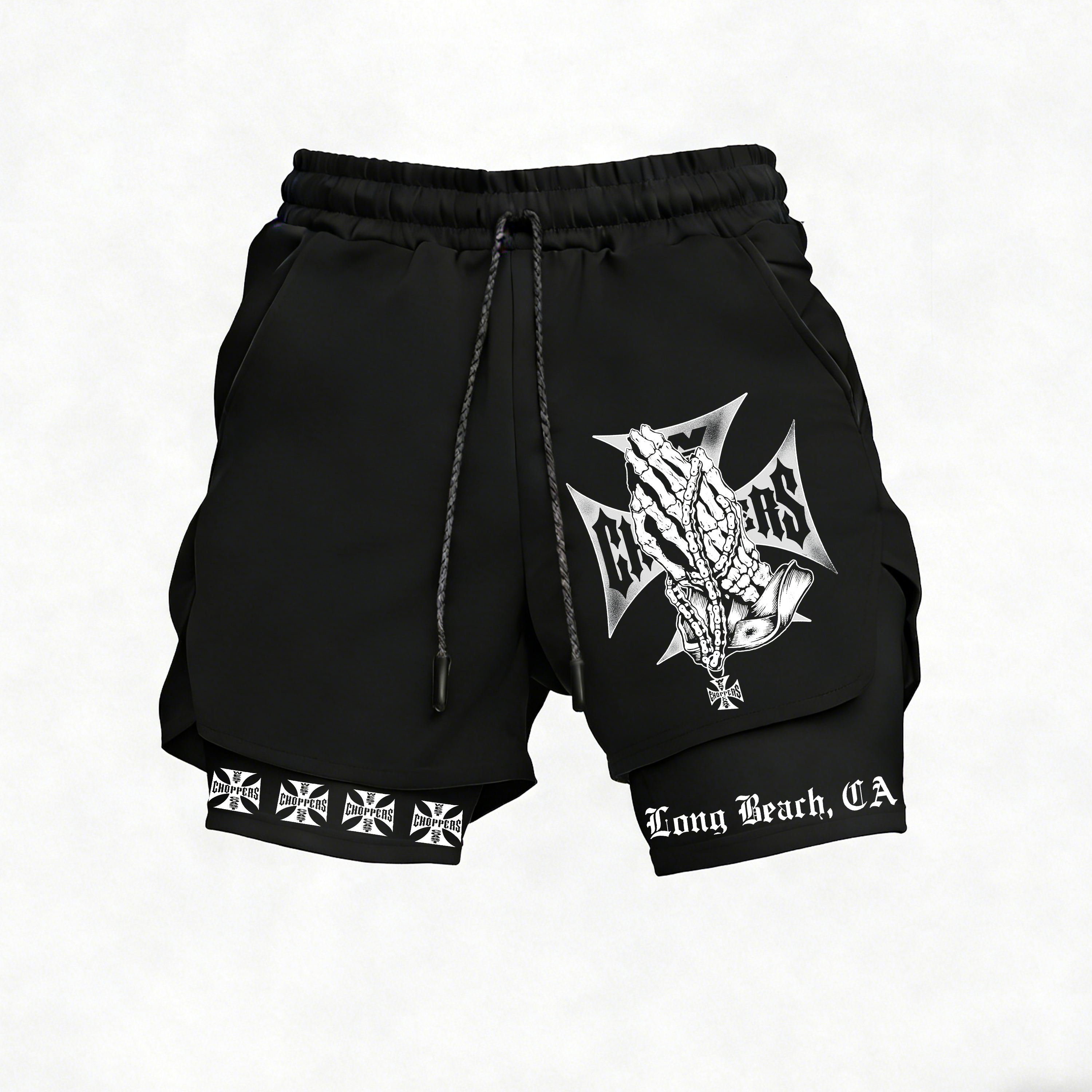 West Coast Choppers Long Beach, CA Print Men's All-In-One Fitness Shorts
