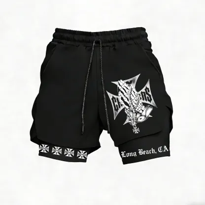 West Coast Choppers Long Beach, CA Print Men's All-In-One Fitness Shorts