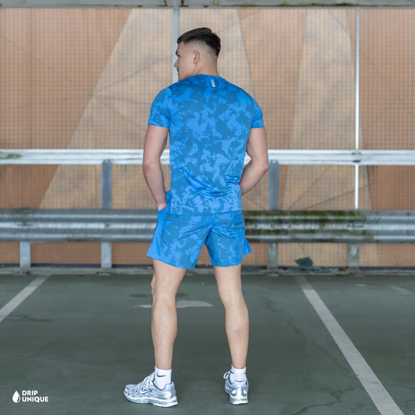Under Armour Launch Printed T-Shirt Blue & Launch Speedpocket Shorts Set