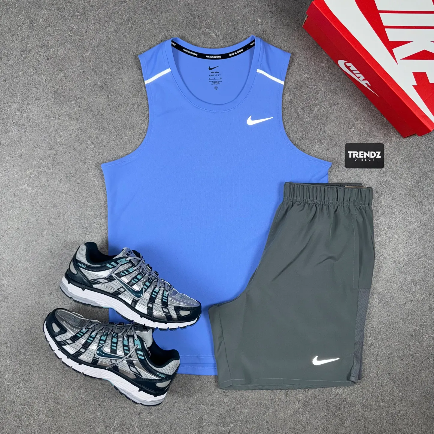 NIKE MILER VEST & SHORTS SET - BLUE/GREY