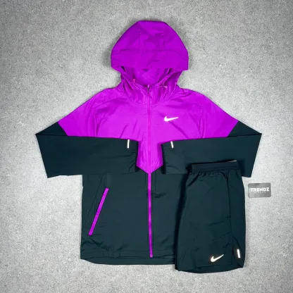 NIKE UV WINDBREAKER & FLEX SHORTS SET - PURPLE/BLACK