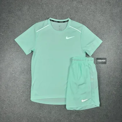 NIKE MILER & CHALLENGER SHORTS SET - MINT FOAM