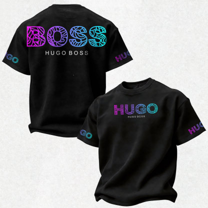 Street Fashion Gradient Letter Printed Oversized Unisex T-shirt