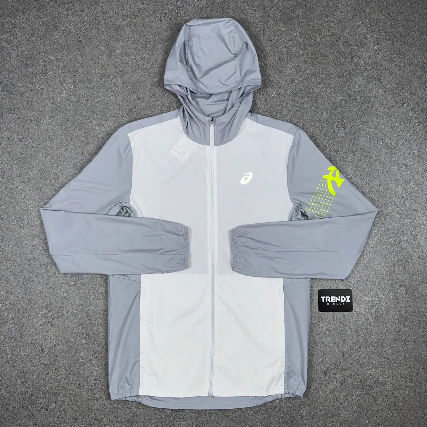 ASICS ICON WINDBREAKER JACKET & SHORTS SET - GREY/VOLT