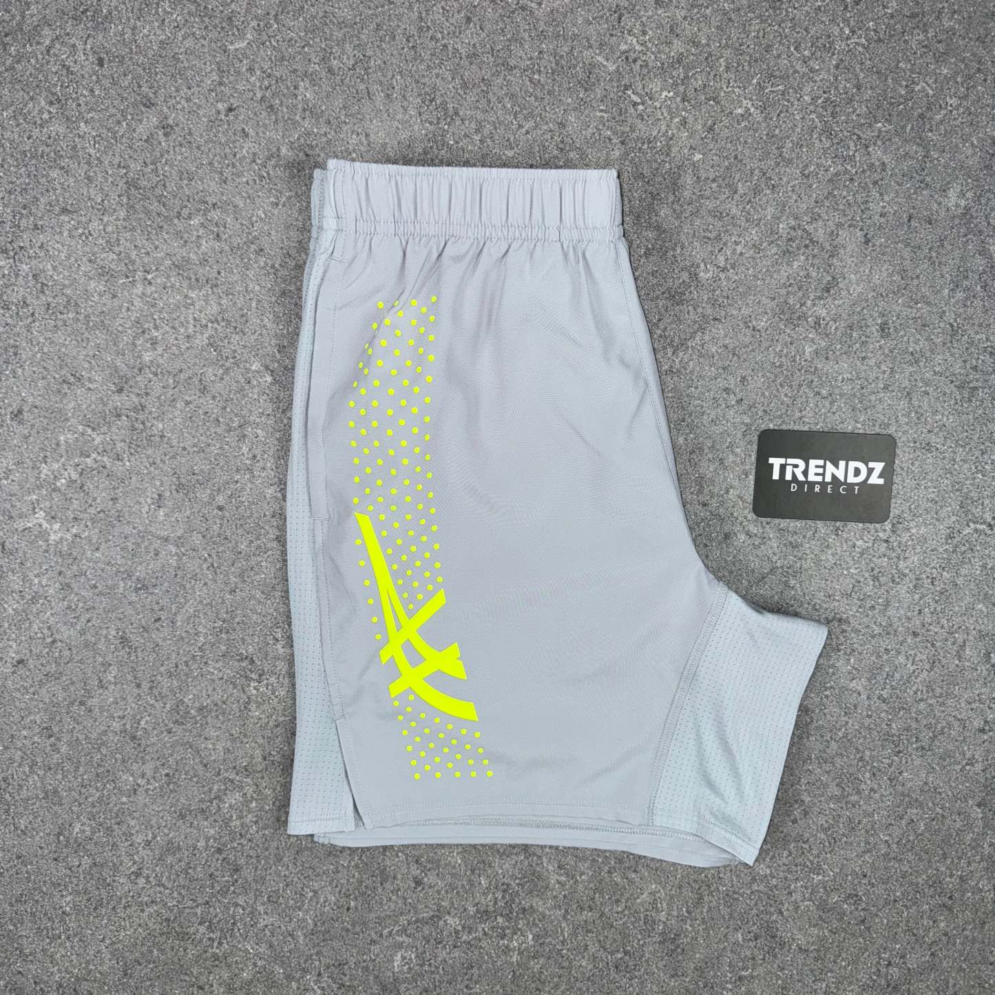 ASICS ICON WINDBREAKER JACKET & SHORTS SET - GREY/VOLT