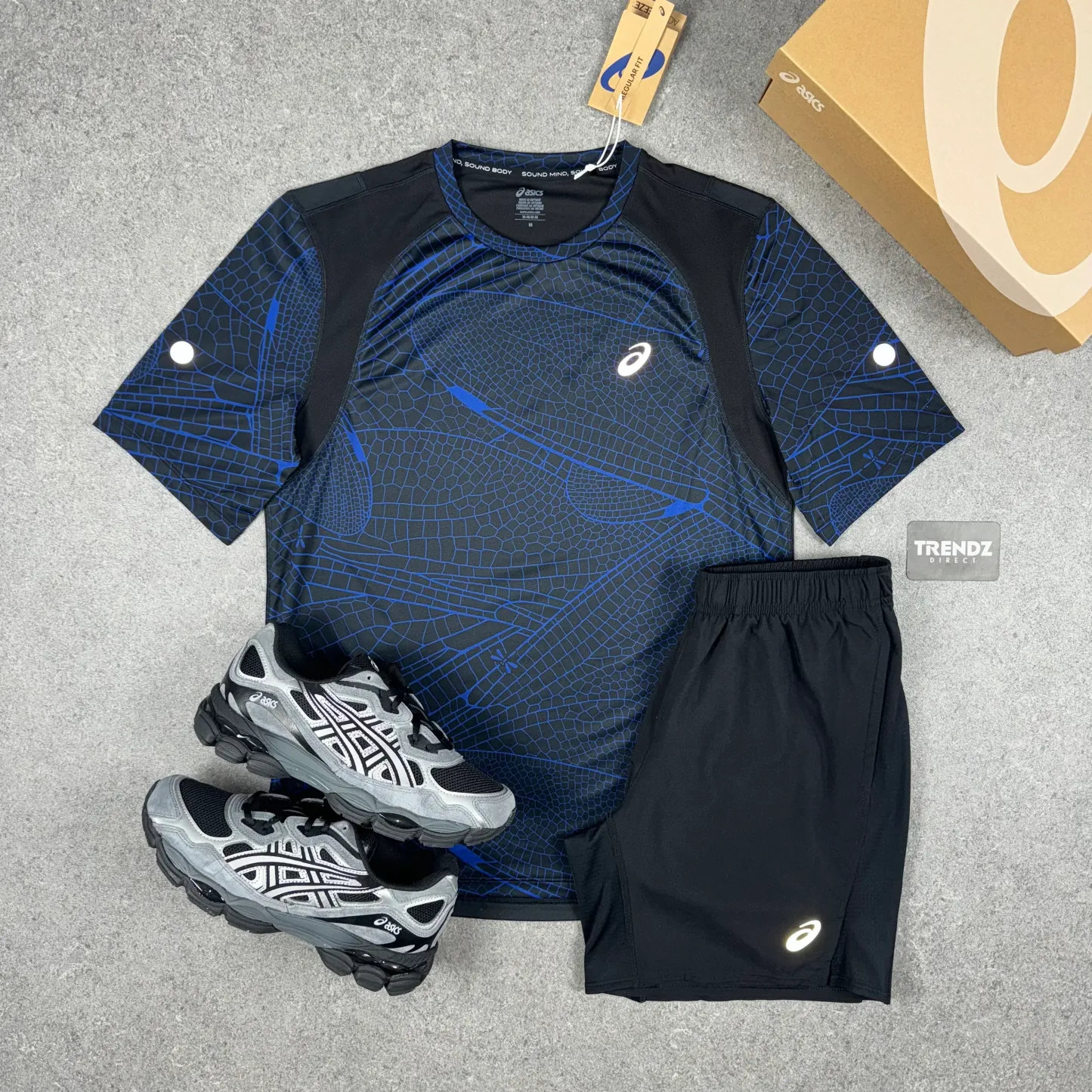 ASICS ROAD LITE T-SHIRT & SHORTS SET - NAVY/BLACK