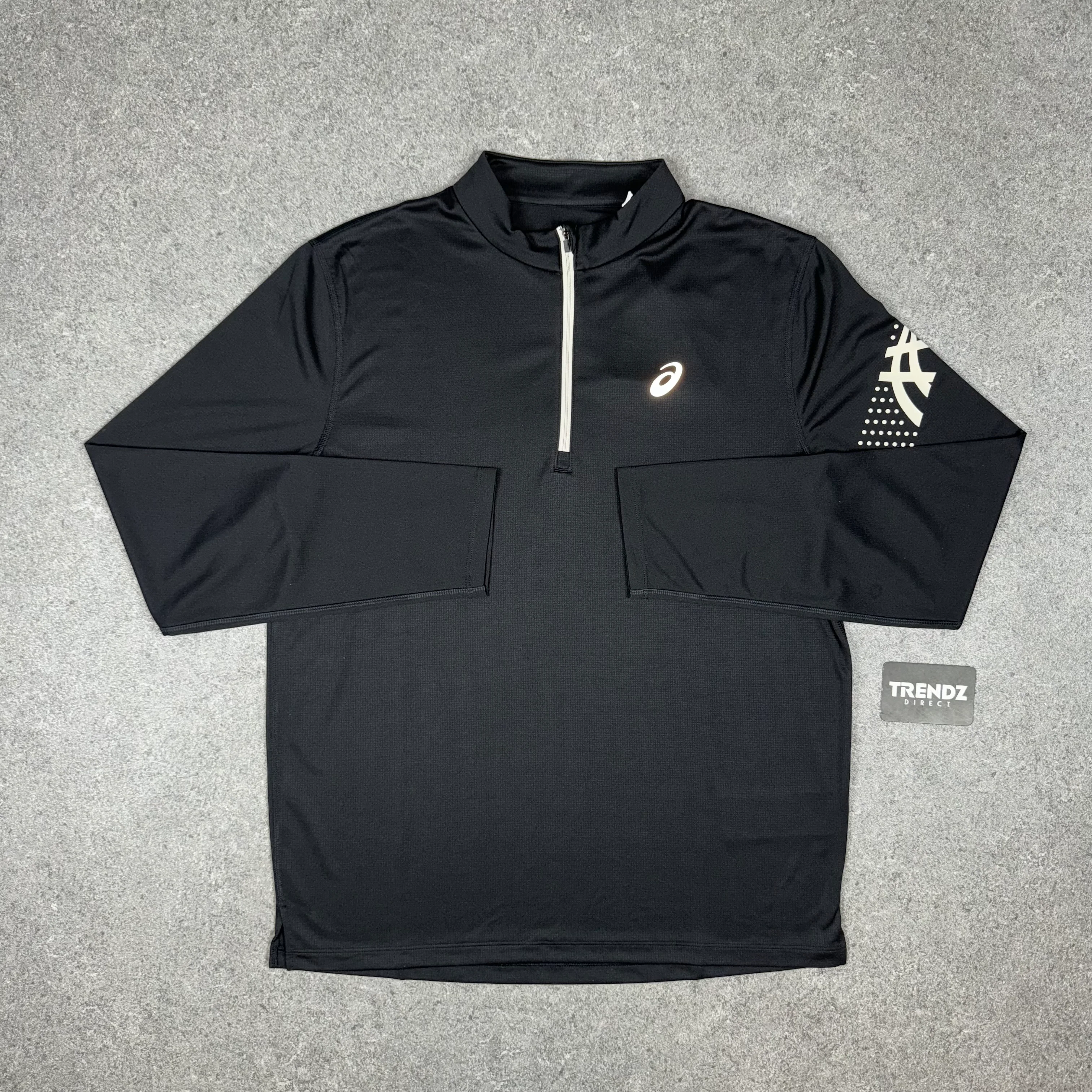 ASICS ICON HALF ZIP & PERFORMANCE SHORTS SET - BLACK