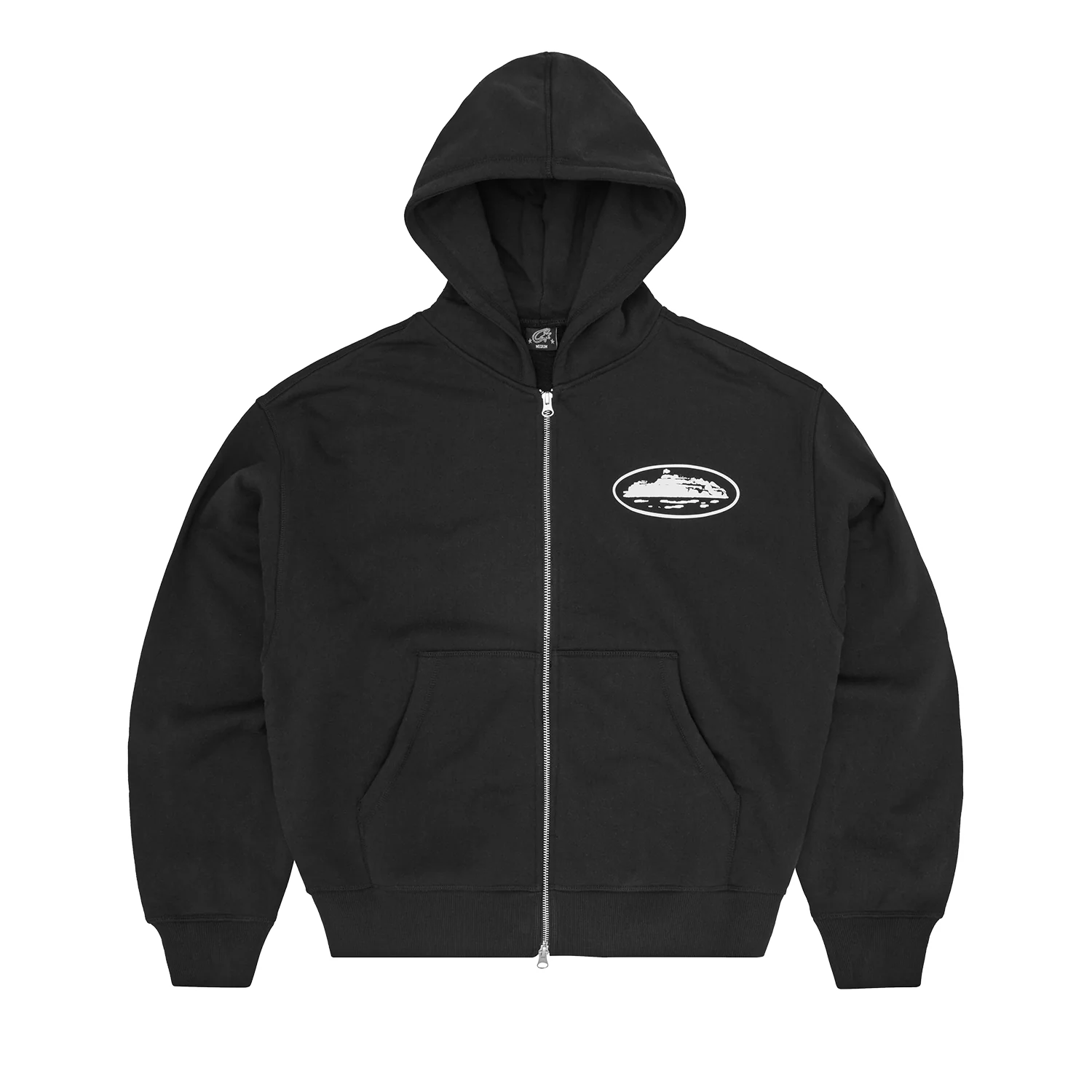 ISLAND PUFF PRINT ZIP HOODIE [BLACK]
