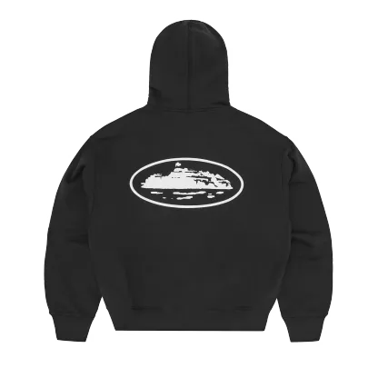 ISLAND PUFF PRINT ZIP HOODIE [BLACK]