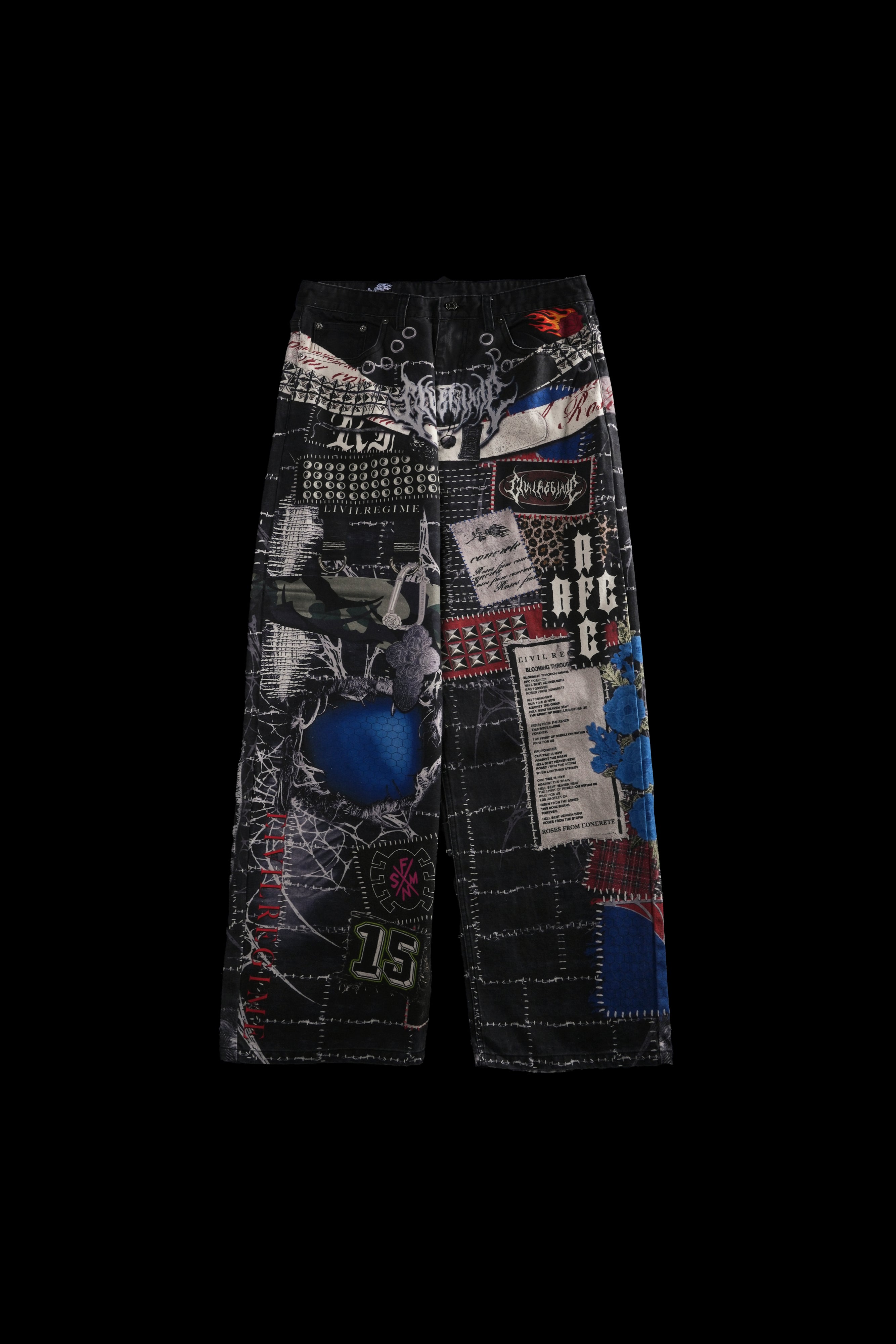 Krust Through Raw Baggy Pants in All Over Print