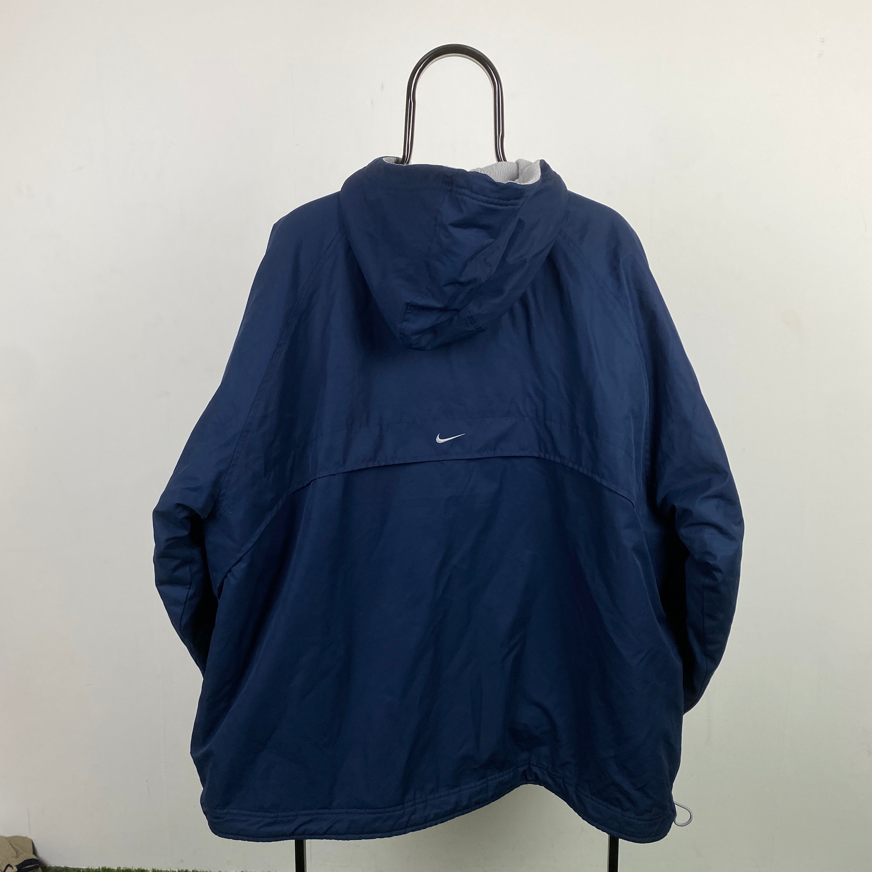 90s Nike Reversible Sidewinder Fleece Coat Jacket Blue Grey 