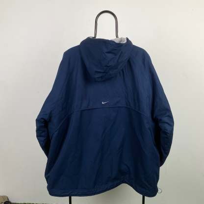 90s Nike Reversible Sidewinder Fleece Coat Jacket Blue Grey 