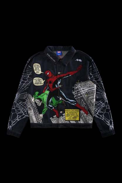 Webs From Concrete Raw Denim Jacket in Denim Blue