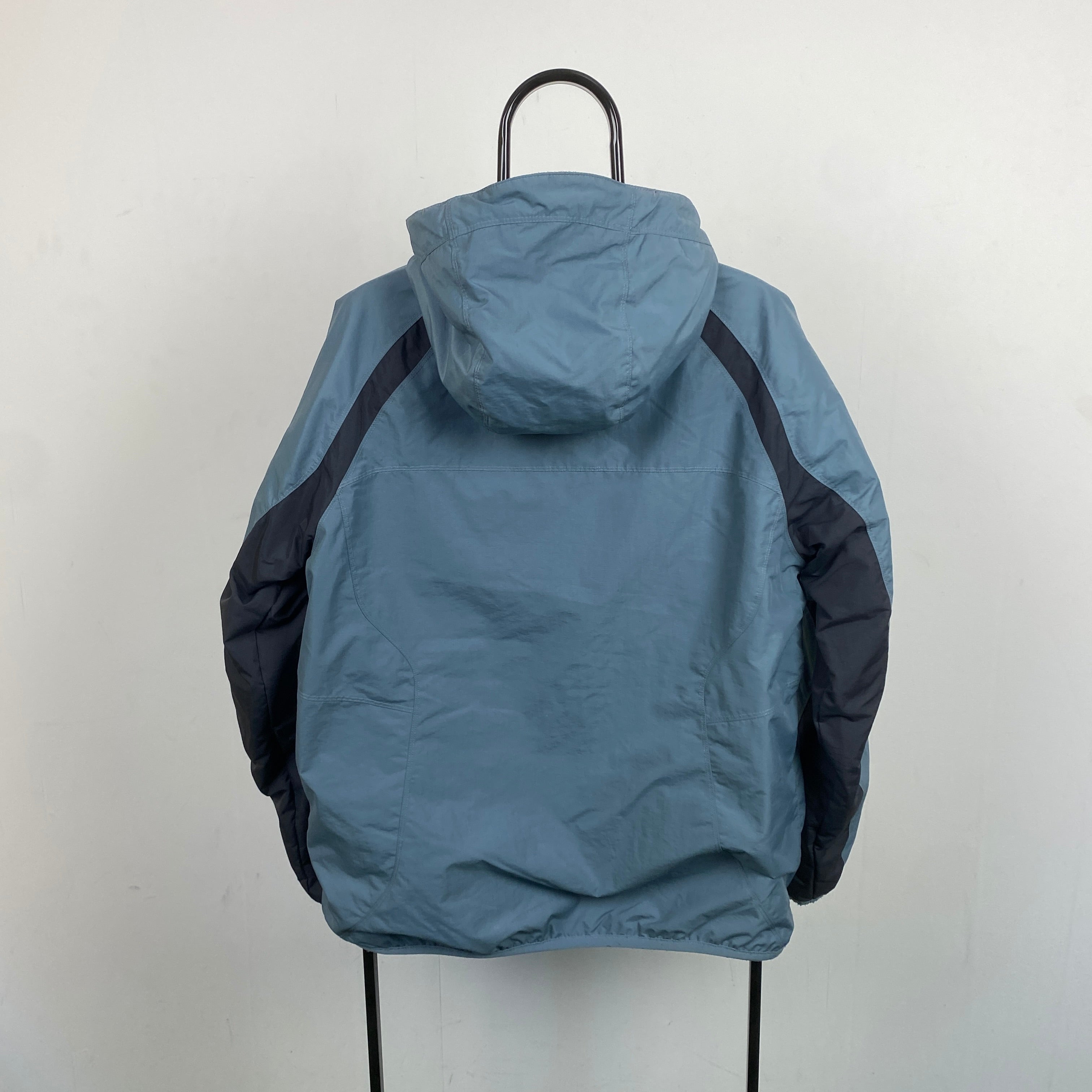 90s Reversible Fleece Coat Jacket Blue