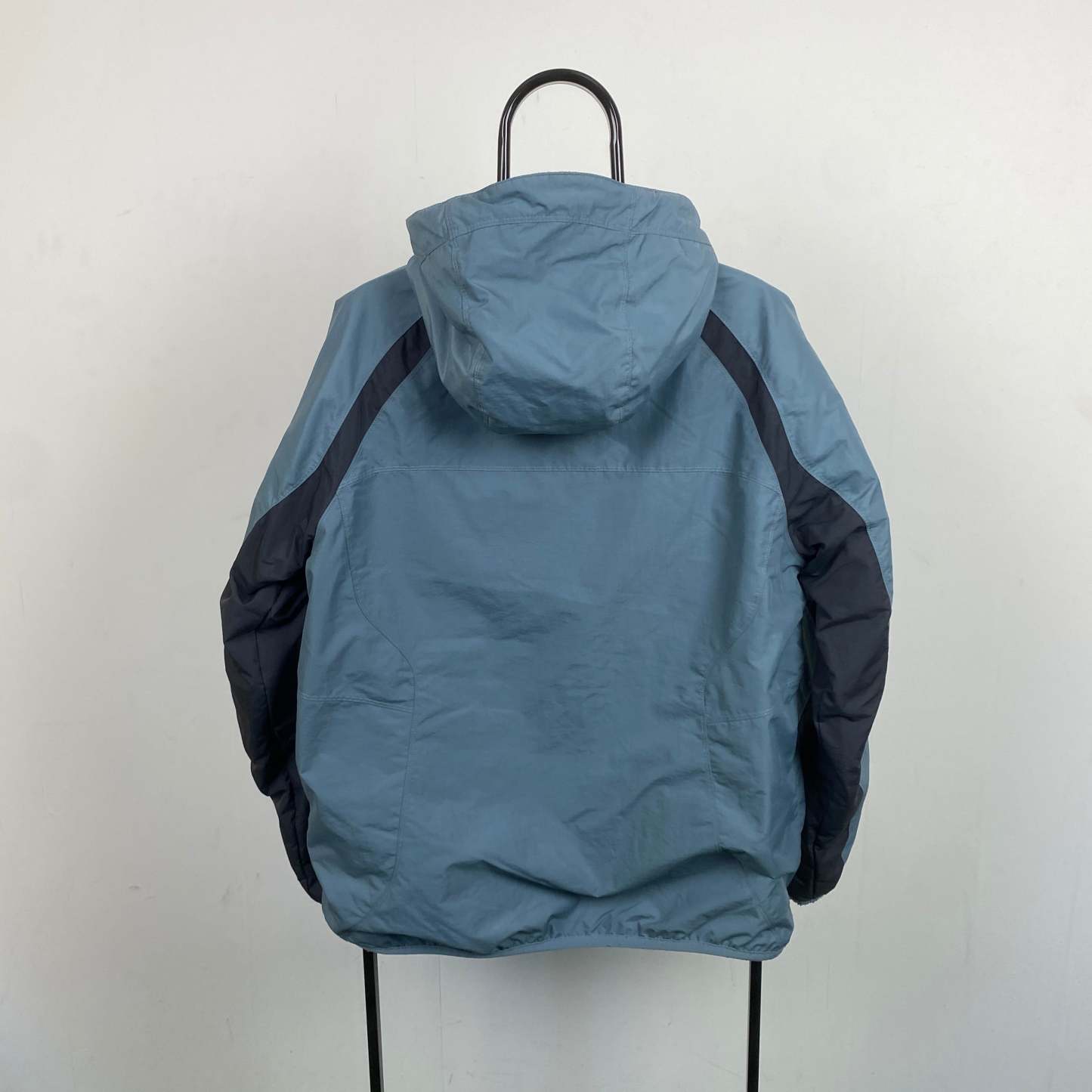 90s Reversible Fleece Coat Jacket Blue