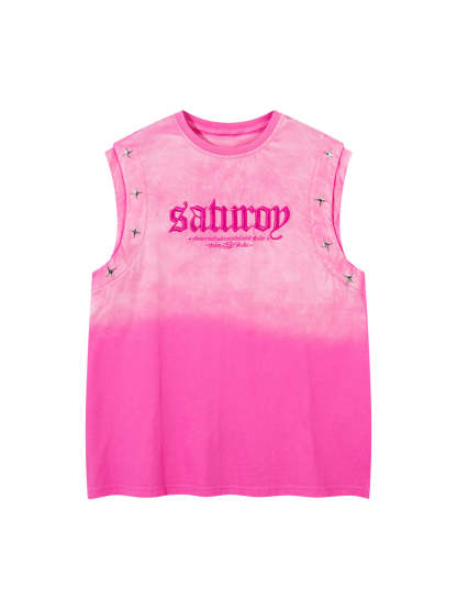 Gradient Embroidered Stars Tank Top