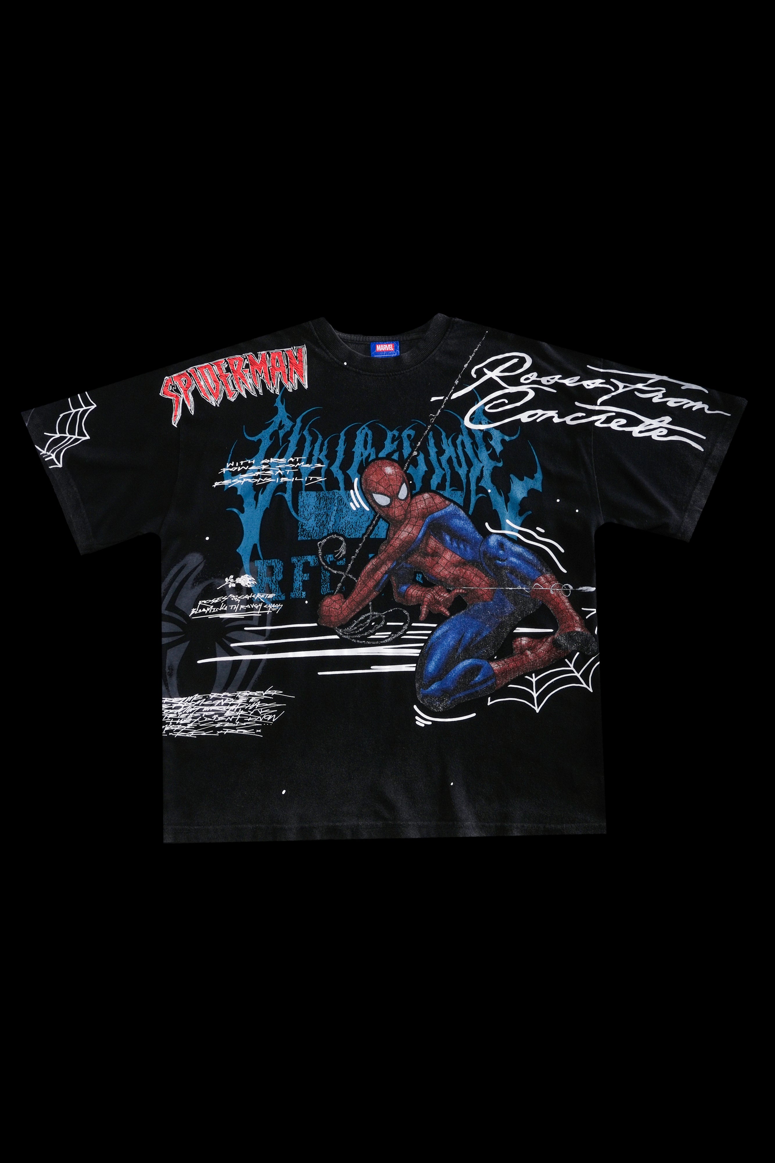 Team Spidey American Classic Oversized Tee in Vintage Black