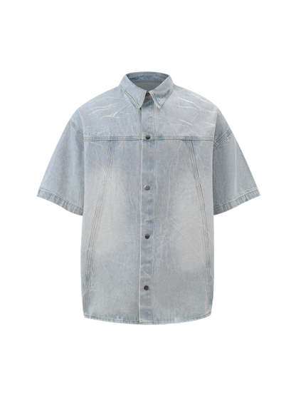 Short Sleeve Shirt & Shorts Denim Set