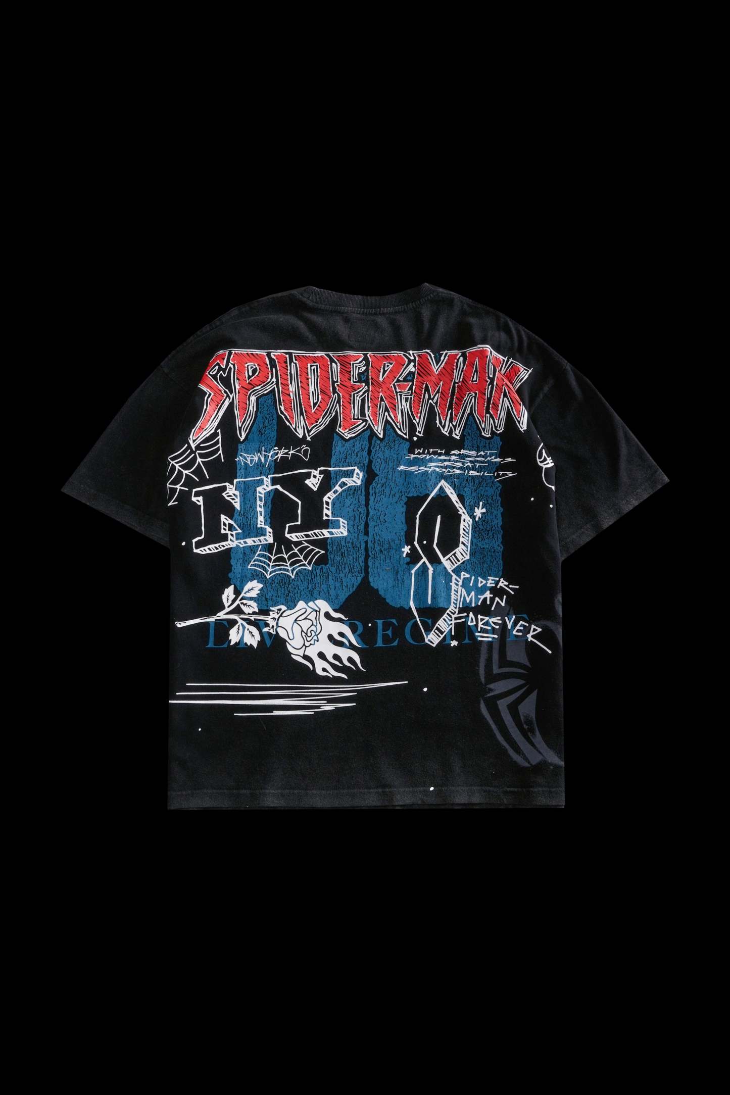 Team Spidey American Classic Oversized Tee in Vintage Black