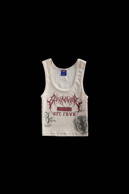 Web Academy Cropped Ribbed Tank in Butter