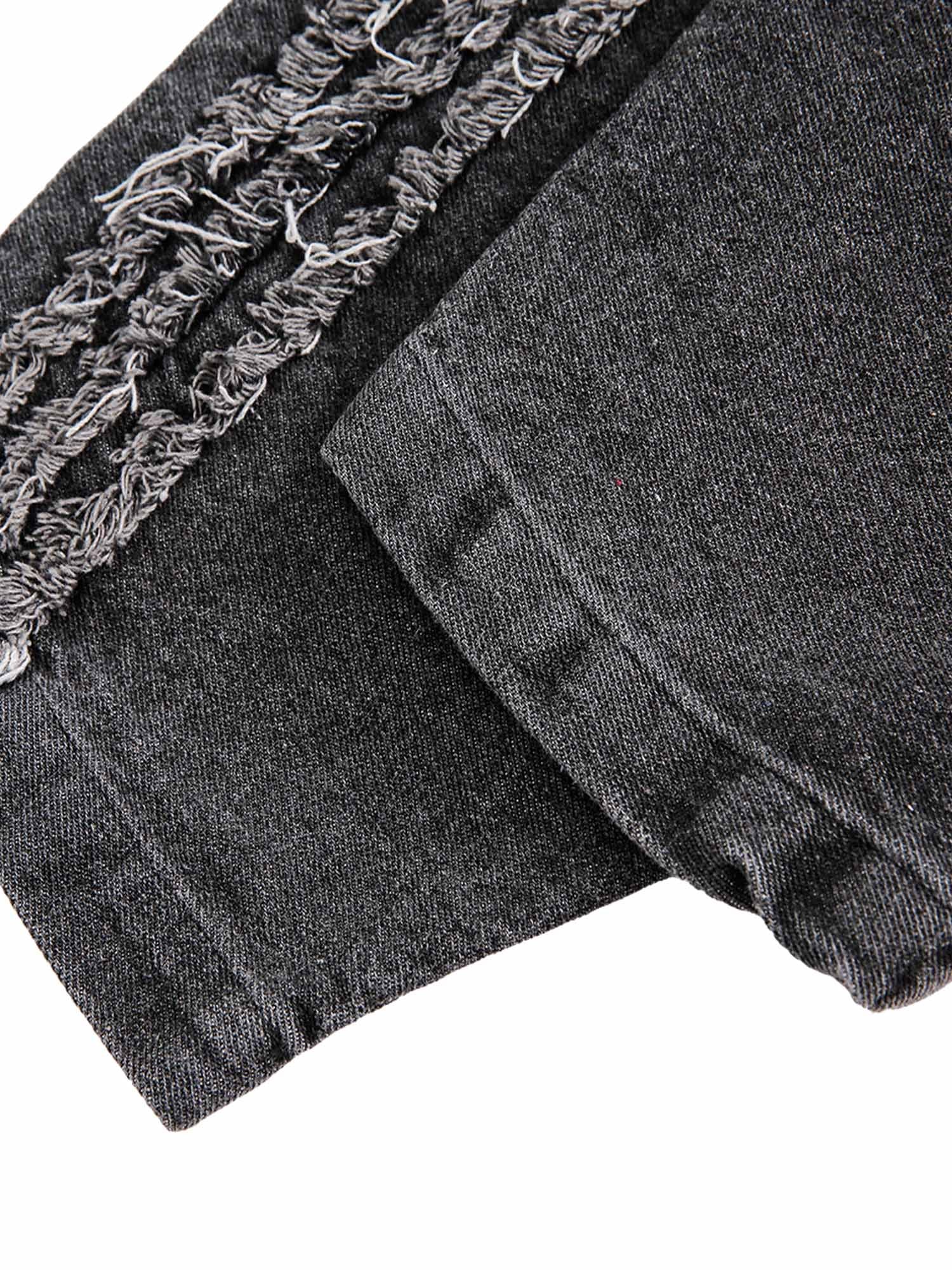 Ogulclon Retro Distressed Washed Denim Hoodie - 2176