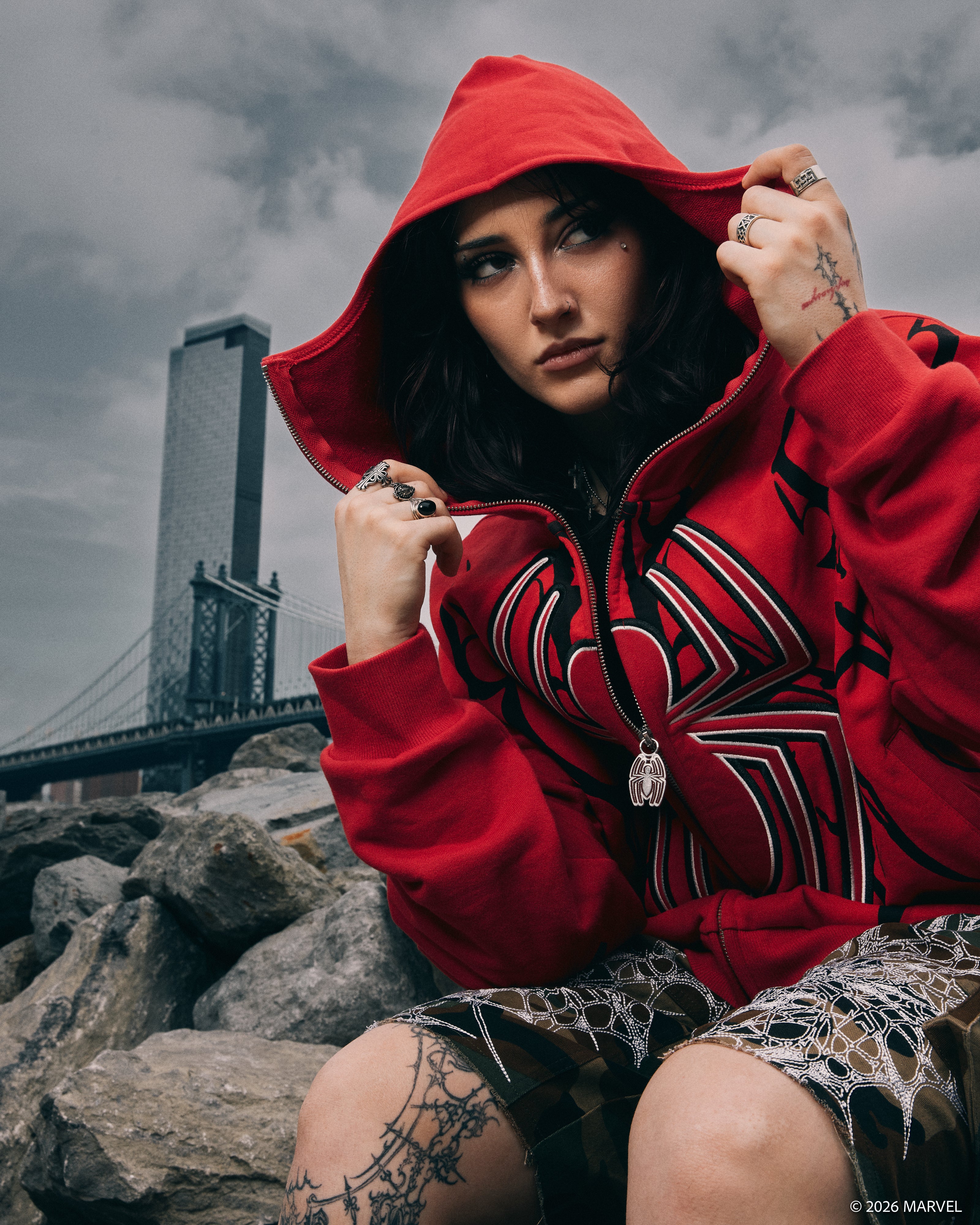 Cage Match Shiesty Zip Up Hoodie in E-Red