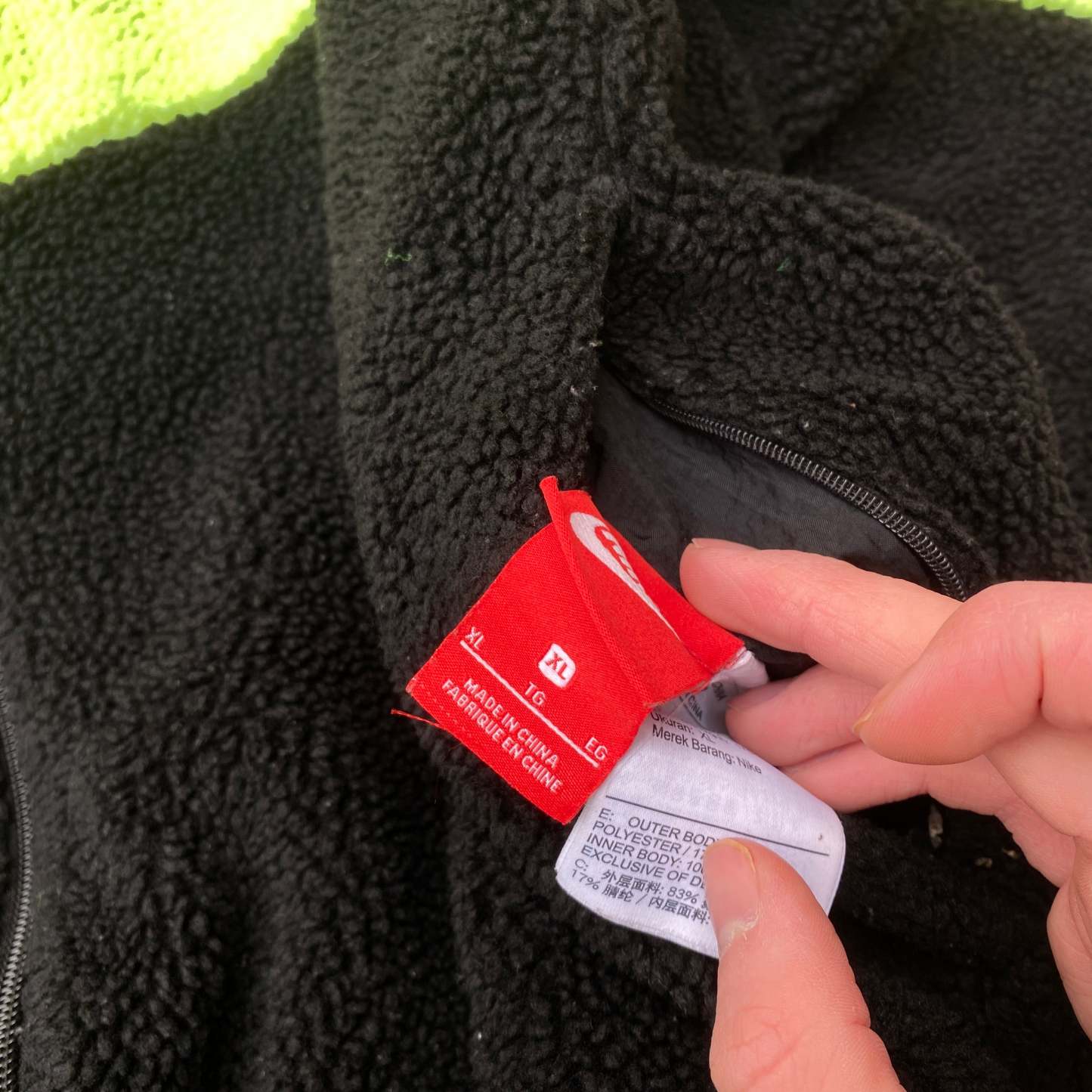 00s Reversible Fleece Coat Jacket Black