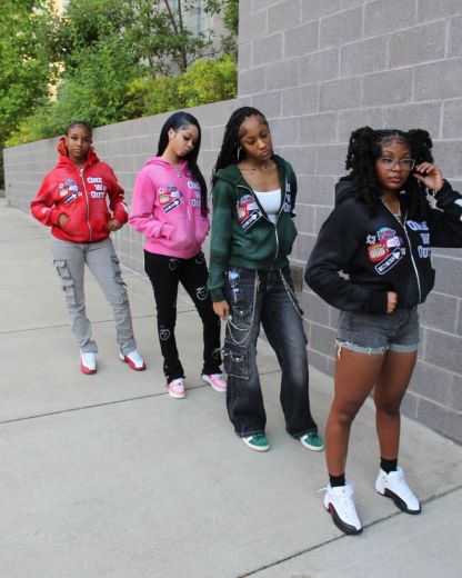 Streetwear Patched Zip-Up Hoodie