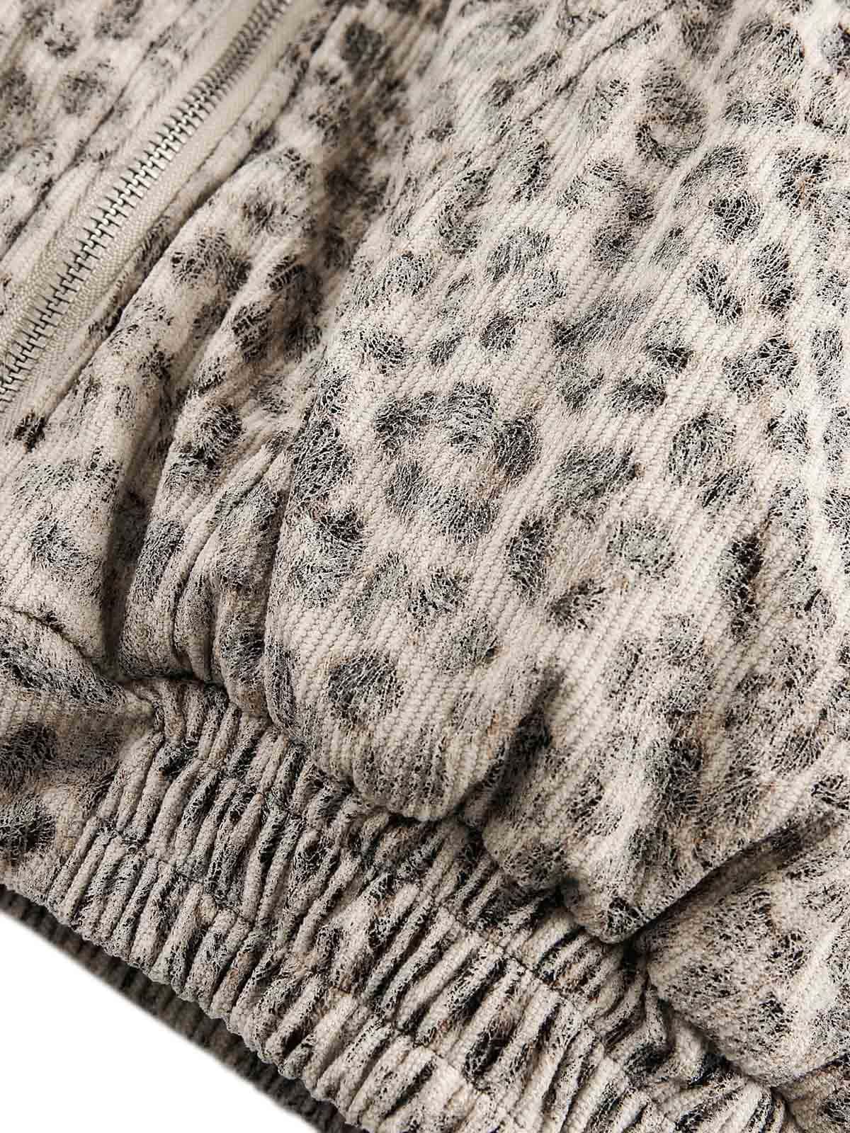 Cheetah Print Mink Fur Hooded Jacket - 2270