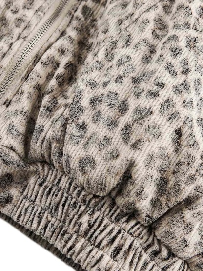 Cheetah Print Mink Fur Hooded Jacket - 2270