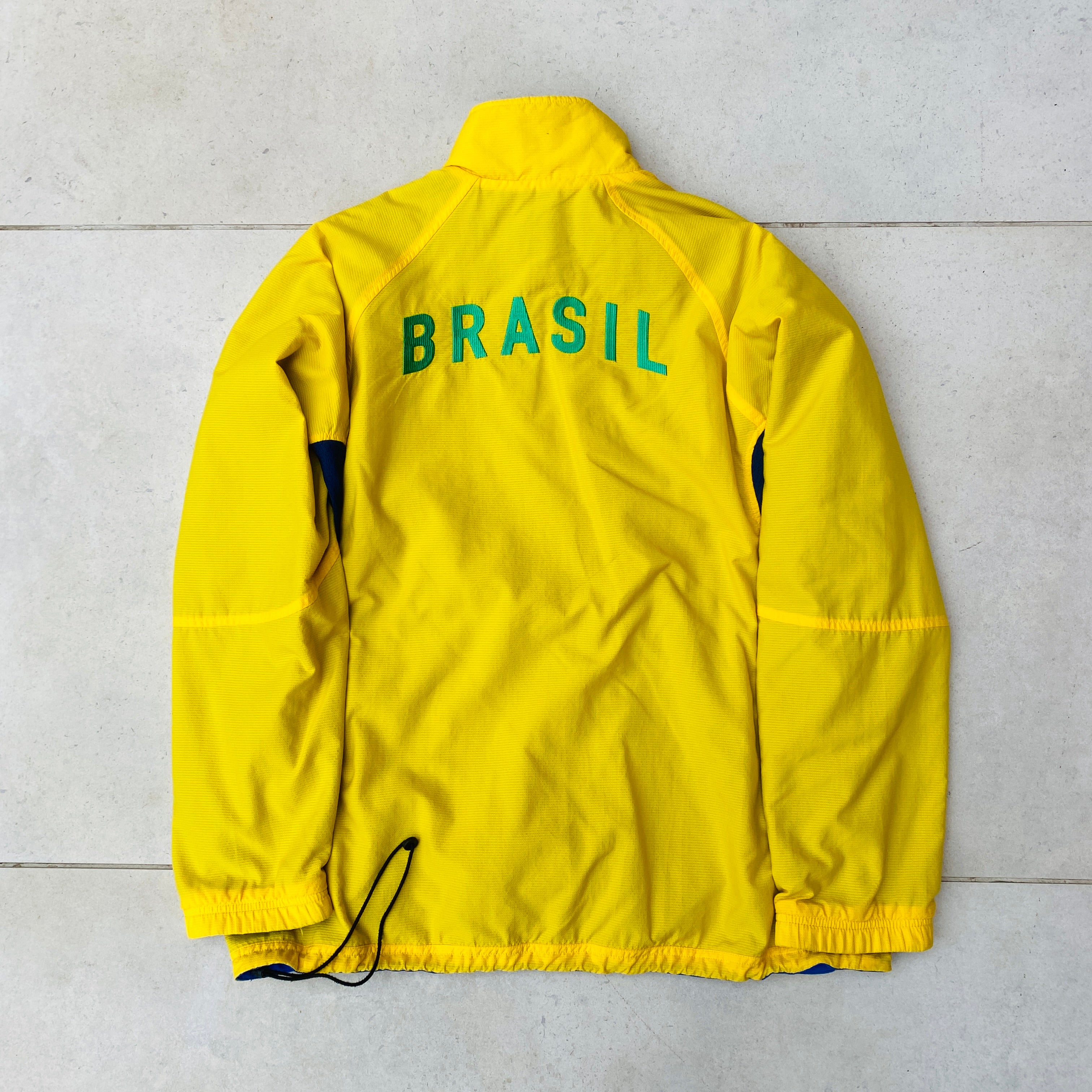 90s Brazil Reversible Windbreaker Jacket Yellow Blue