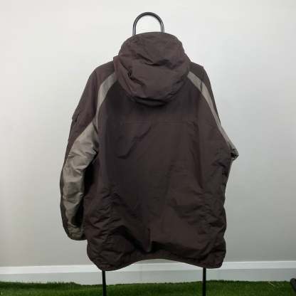 90s Reversible Fleece Coat Jacket Brown