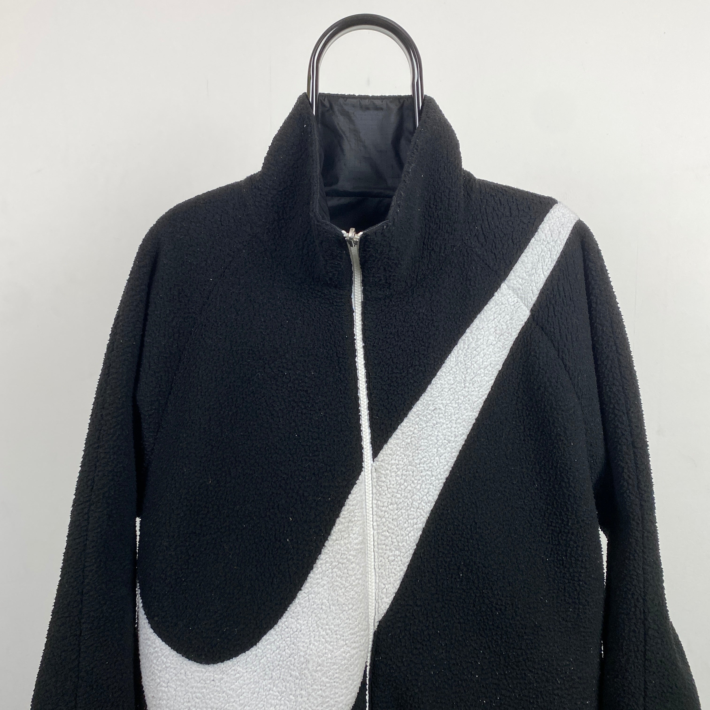 00s Reversible Fleece Coat Jacket Black