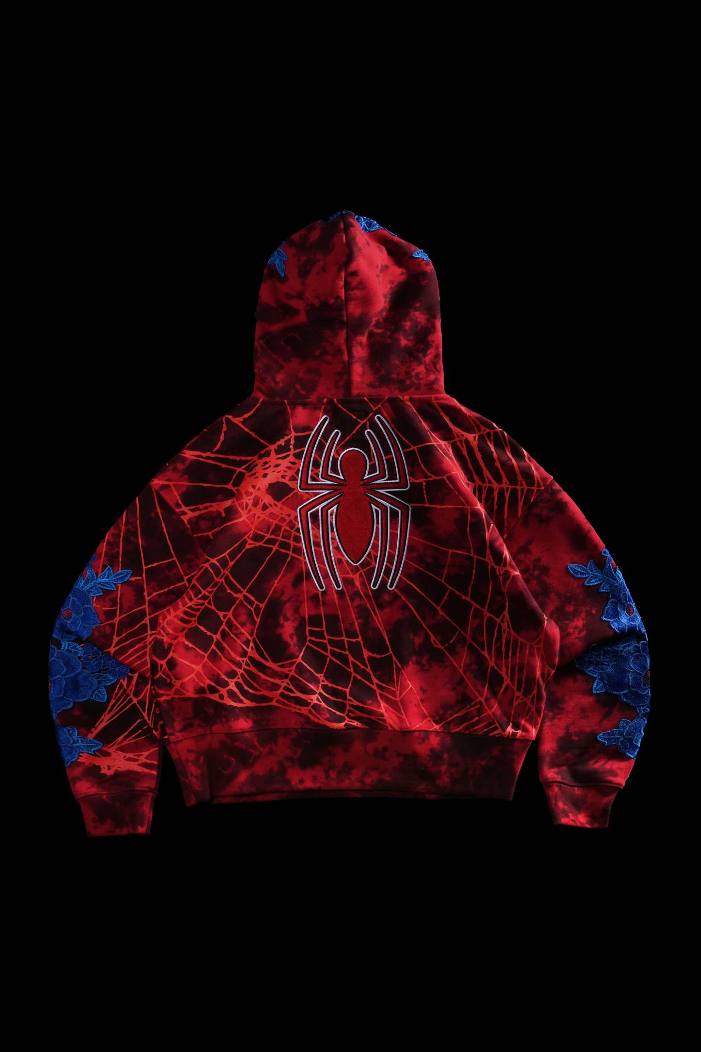 Parker Forever Rose Hoodie in Black/Red Marble Wash